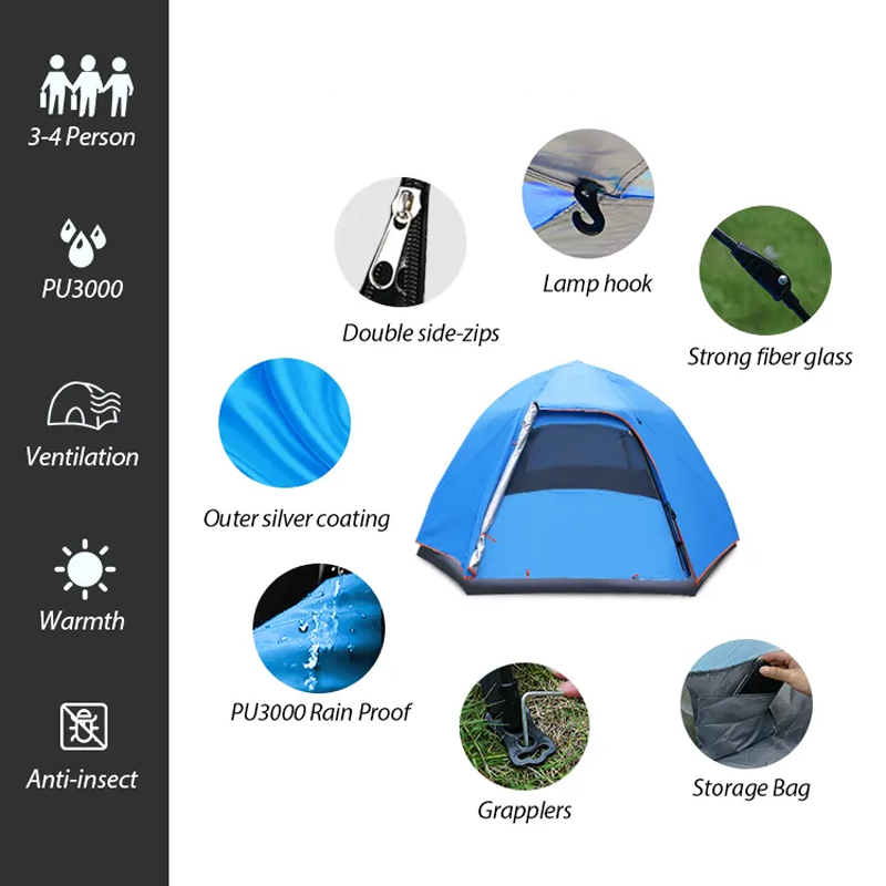 AURORA - Pop Up Tent PU 3000mm 3-5 People