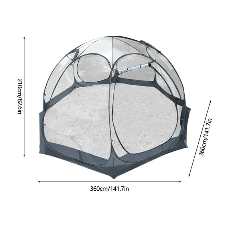 PEAKPETAL - Transparent kuppeltelt til camping 4-8 personer