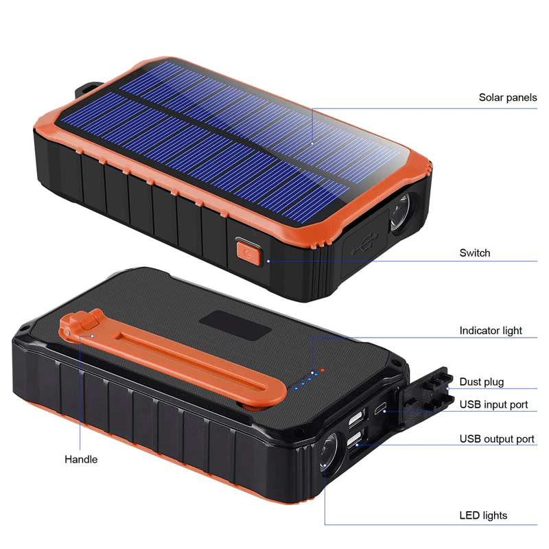 TERRACELL - 12000mAh solcelle-energibank