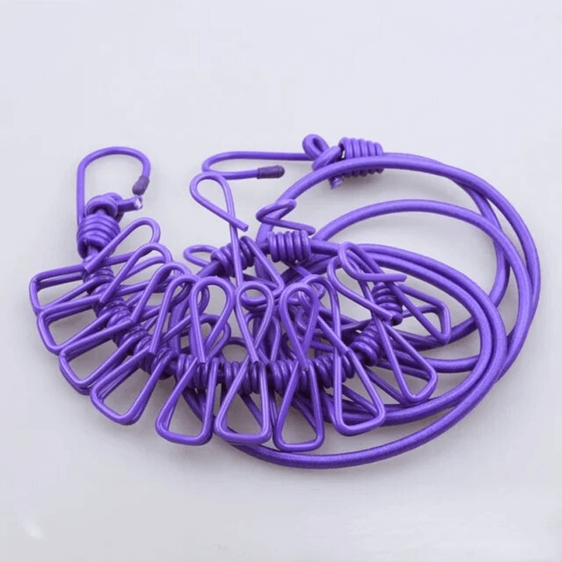 ZENLINE - Portable Clothes Drying Rope with 12 Clips Retractable