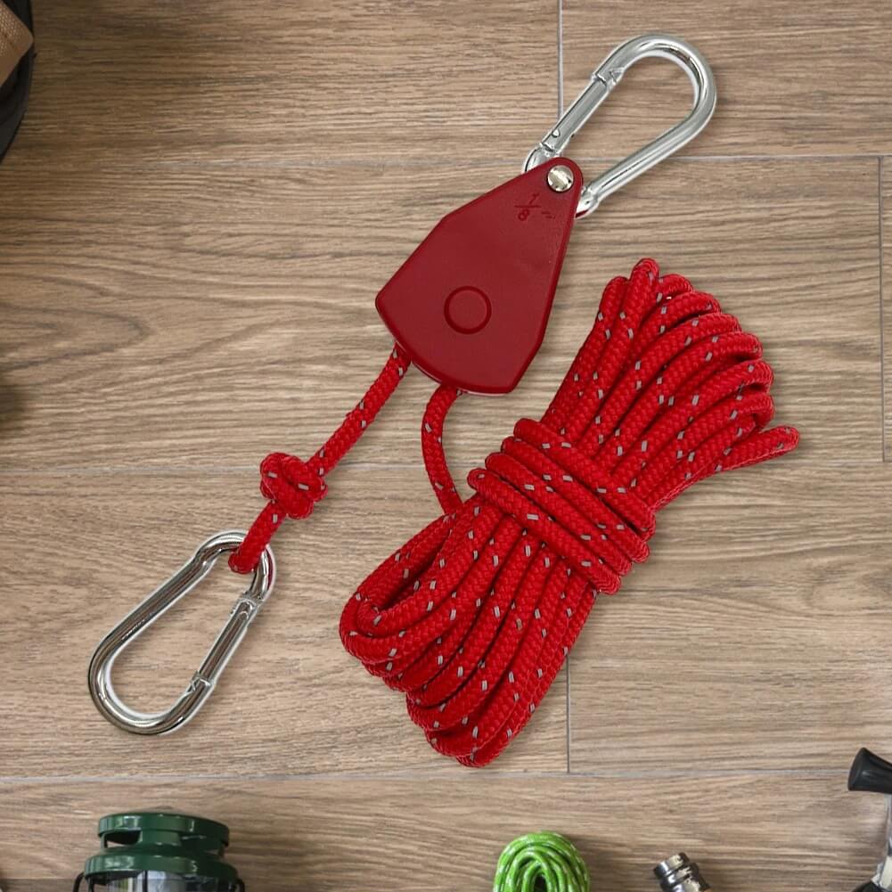 ReflectaCord – Reflective Tent Rope 5M with Adjustable Pulley for Camping