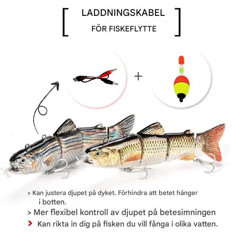 AquaBite – Self-tailing Electric Fishing Lure with LED and USB Charging | Smart Technology for More Efficient Fishing