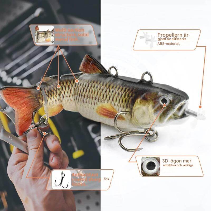 AquaBite – Self-tailing Electric Fishing Lure with LED and USB Charging | Smart Technology for More Efficient Fishing