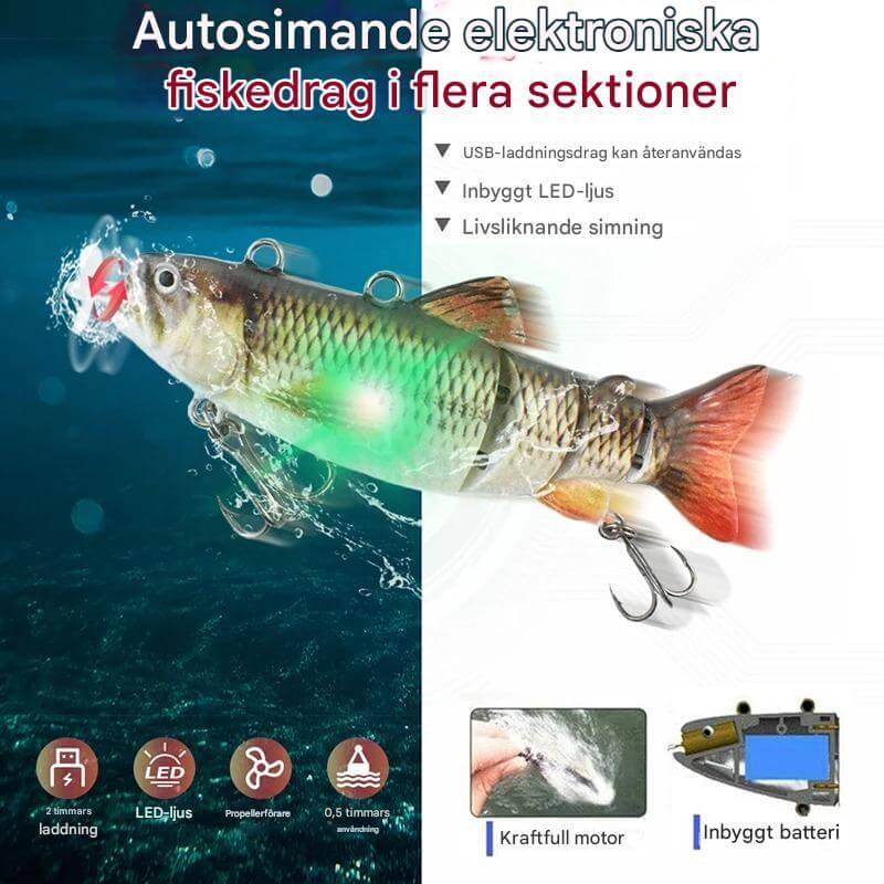 AquaBite – Self-tailing Electric Fishing Lure with LED and USB Charging | Smart Technology for More Efficient Fishing