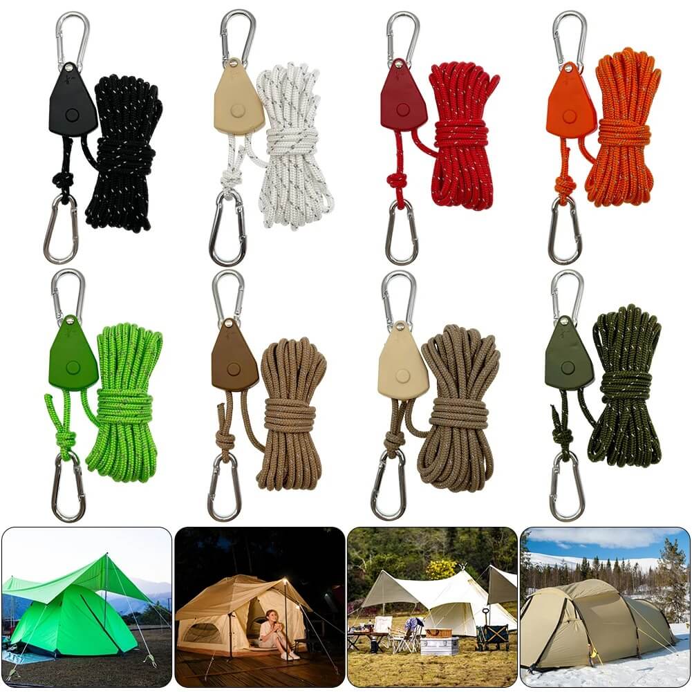 ReflectaCord – Reflective Tent Rope 5M with Adjustable Pulley for Camping