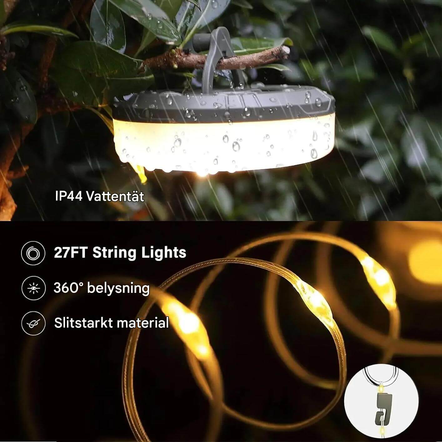 Nordlyx – Rechargeable 4-in-1 LED Light with Light Loop | Versatile Lighting for Camping and Garden