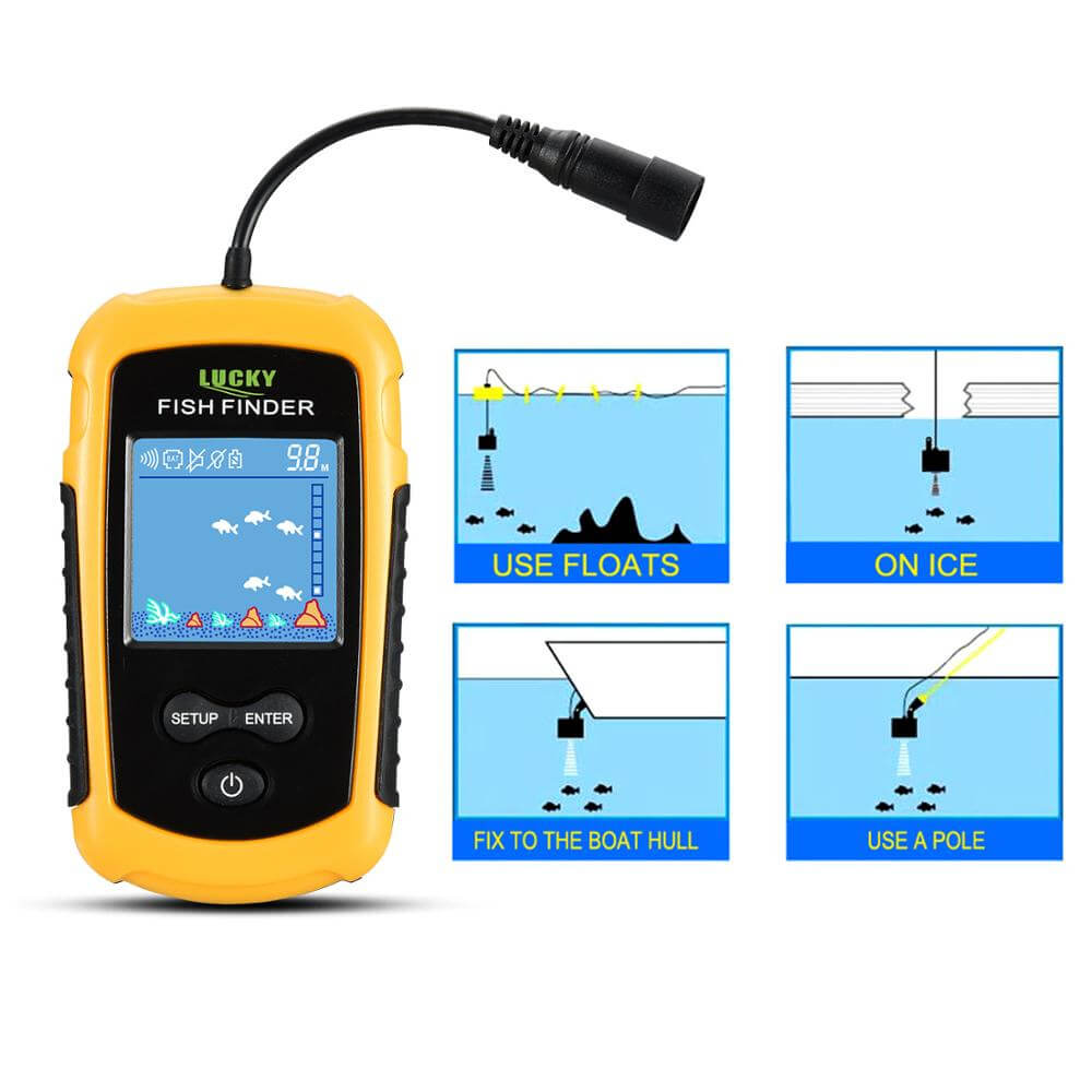 Portable Fish Finder, 100m Depth, 2 Display