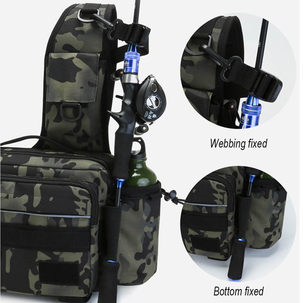 Fishing Shoulder Bag Multifunctional Fishing Waist Pack 600D Nylon