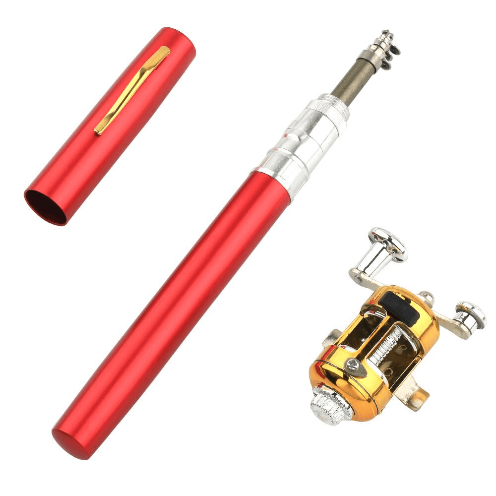 2023 Pocket Size Fishing Rod, Micro Collapsible Fishing Rod, Mini Fishing  Pole Pen Fishing Rod Reel Set for Travel Saltwater Freshwater Sea (Color 