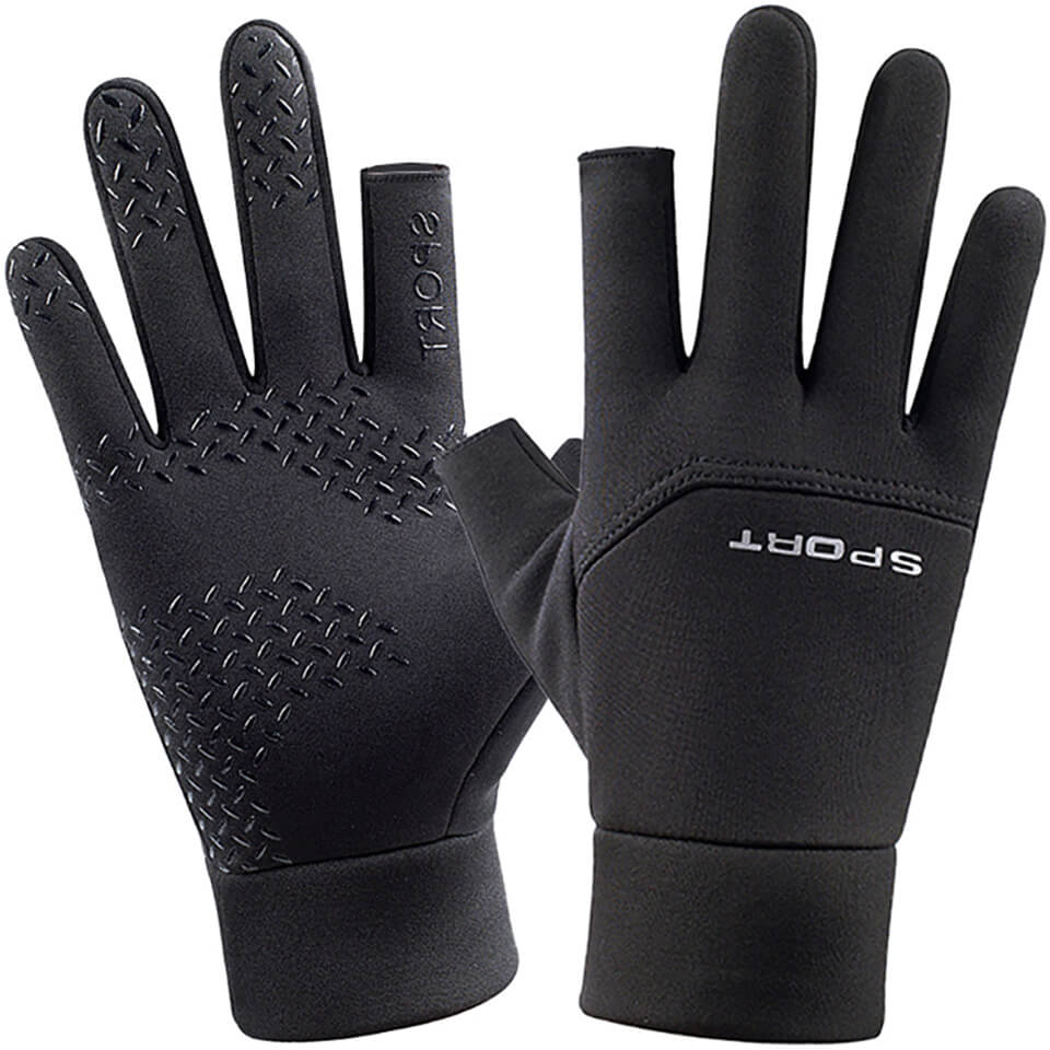 Winter Fishing Waterproof Gloves Men Black Outdoor Cycling Rock