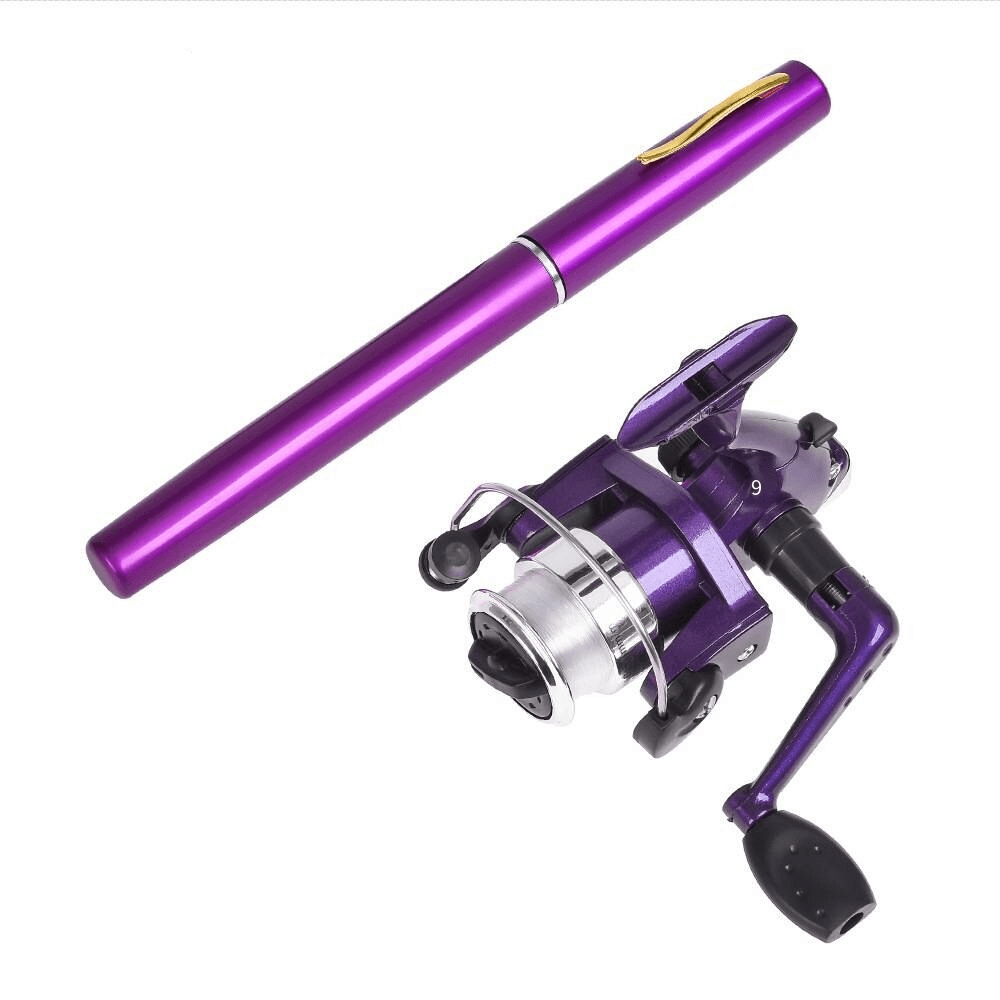Purple Fishing Rod Telescopic Fishing Rod Spinning Reel Fishing Line  Portable