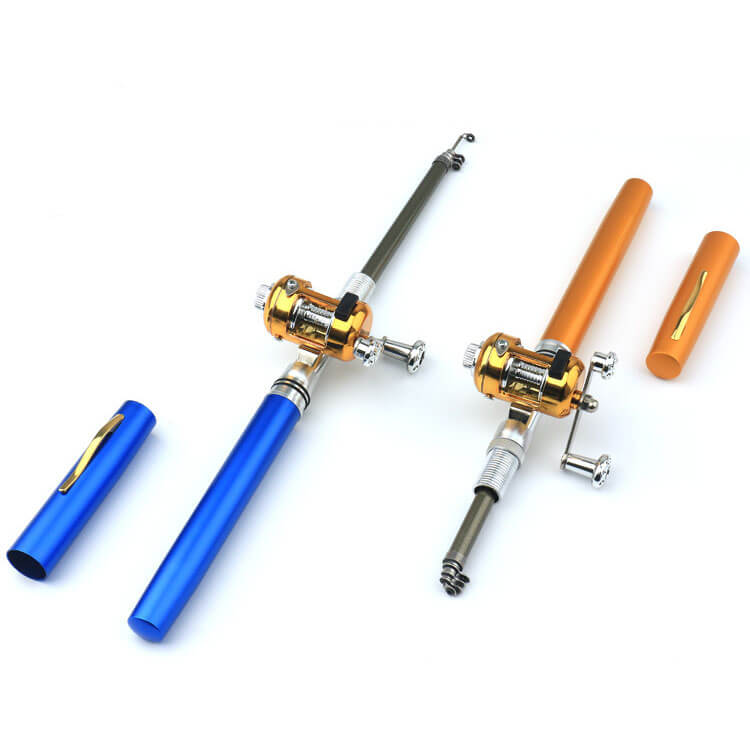 7 Color Fishing Type Fishing Rod Reel Combo Set Mini Pocket Collapsible  Fishing Kit Telescopic Pen Rod Fishing Rod Kit
